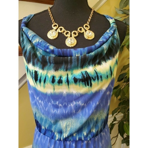 Donna Rico Multicolor Geometric Maxi Dress Size 6 - Picture 2 of 10